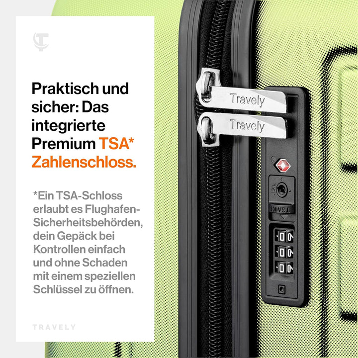 Travely Premium Koffer Gross: 28" Jede Menge Platz mit mehr als 120L Volumen, sehr robuster Hartscha