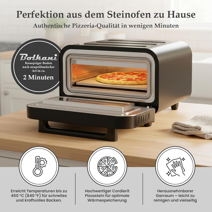 Pizzaofen Elektrisch Mit Pizzastein Für Backofen & Pizzaschieber - 450°C Elektrischer Pizza Ofen - E