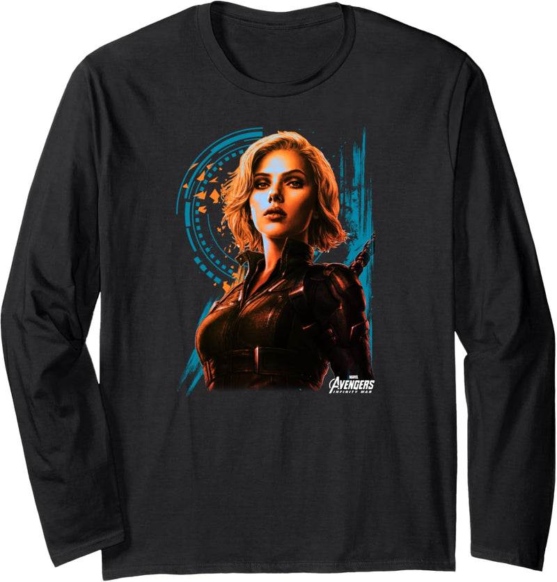 Marvel Infinity War Black Widow Grunge Pose Langarmshirt