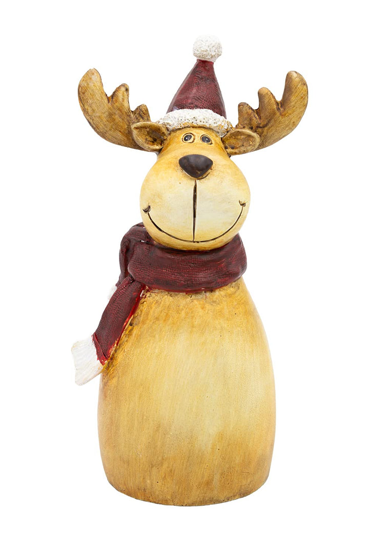 B2S BACK2SEASON Zaunfigur Elch Winter Zaundeko Zaunhocker frostfest braun rot H=20 cm Motiv Elch Nr.
