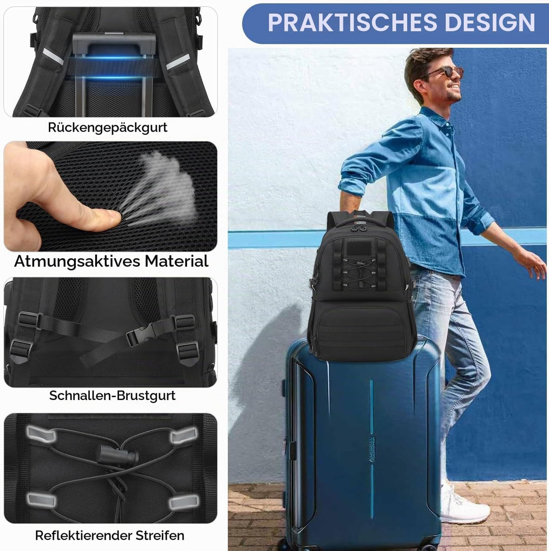 Herren Arbeit Rucksack mit Kühlfach 17 Zoll Laptop Rucksack mit USB Ladeanschluss Lunchrucksack für