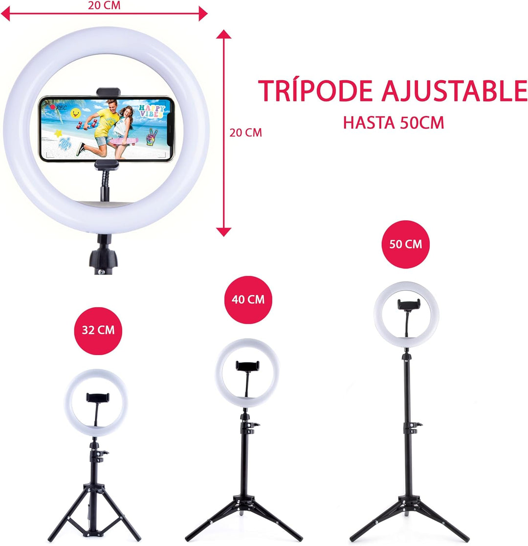 Studio Creator- Video Maker Kit , Selfie licht ringleuchte mit Stativ für Smartphone, Ab 8 Jahren