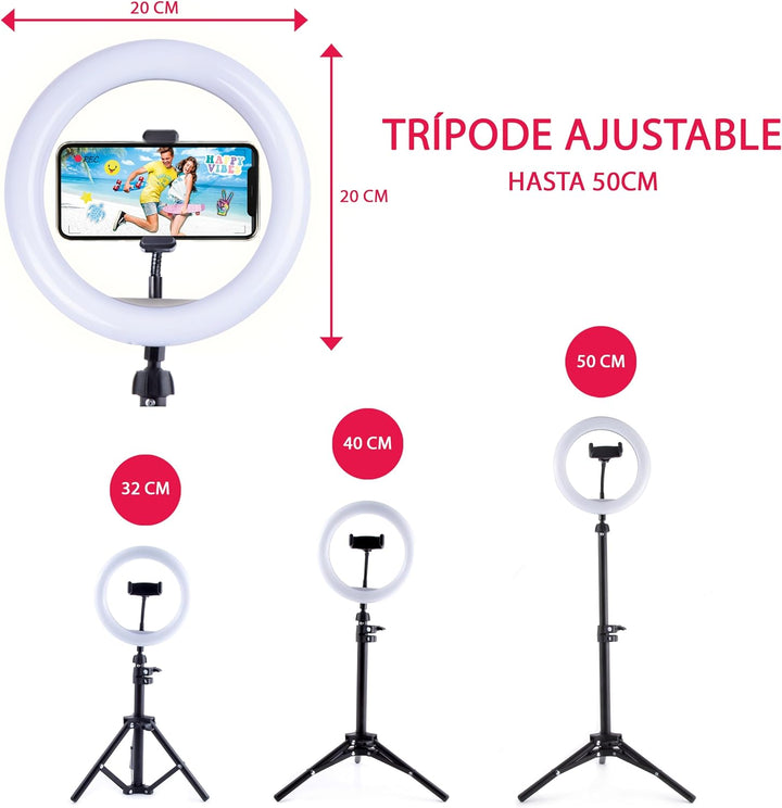 Studio Creator- Video Maker Kit , Selfie licht ringleuchte mit Stativ für Smartphone, Ab 8 Jahren