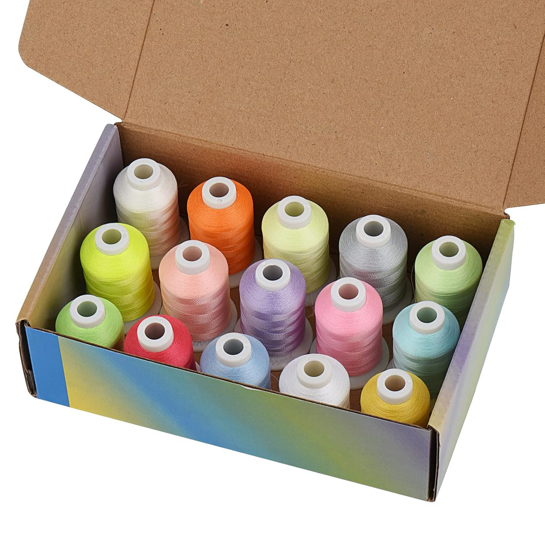 Simthread Leuchten im Dunkeln Stickgarn, 15 Farben/pack - für Babylock Janome Singer W6 N Stickereim