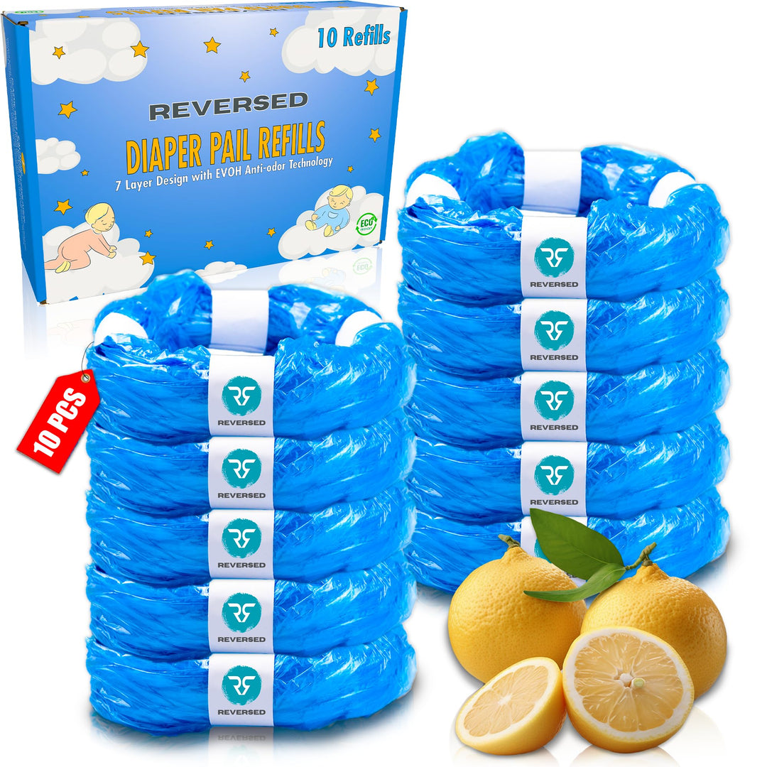 REVERSED® 10 Stück Nachfüllfolie für Windeleimer - Kompatibel mit Tommee Tippee Twist & Click Angelc