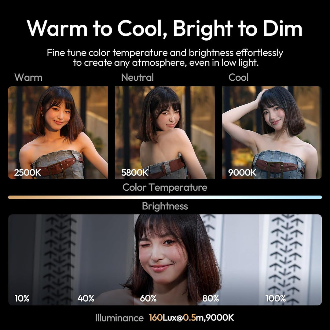 ULANZI ML05 Magnetische Selfie Licht für iPhone, Dual Magnet LED Ringlicht mit Spiegel, 9000K CRI≥97