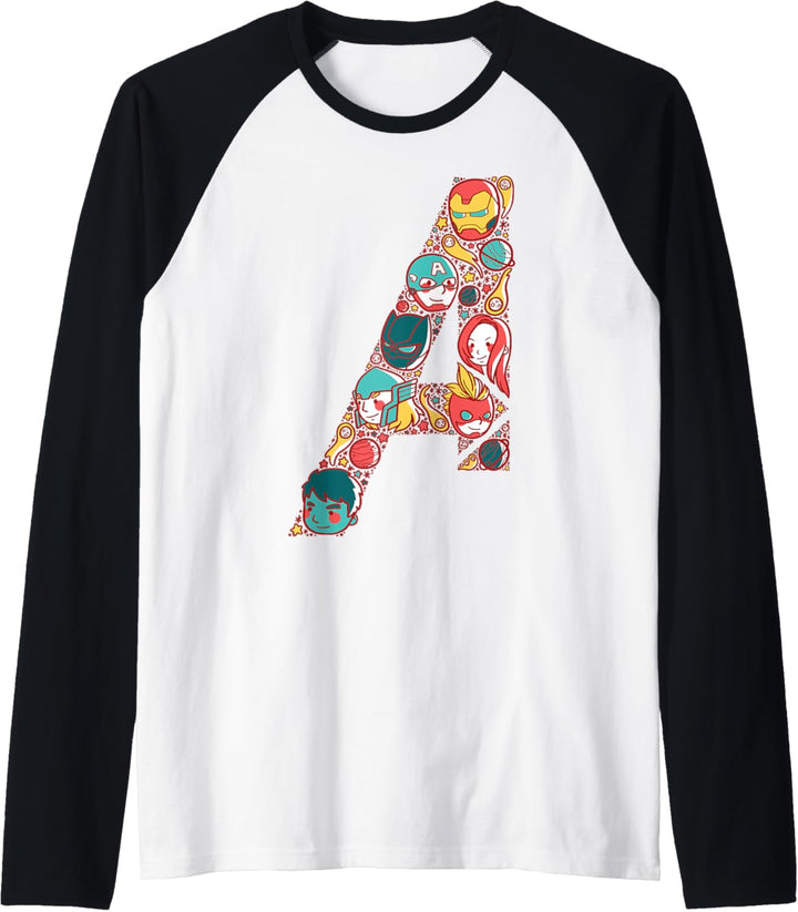 Marvel Avengers Cute Anime Fill Logo Raglan
