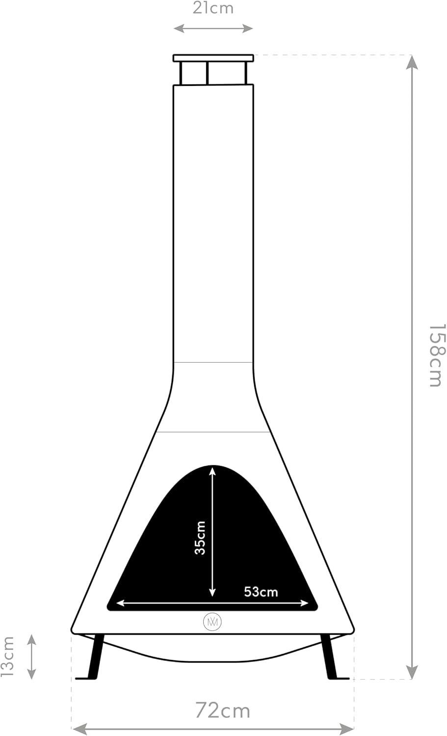 WESTMANN Gartenofen | 70x70x160 cm Rost | Gartenkamin aus pulverbeschichtetem Stahl | Feuerstelle fü