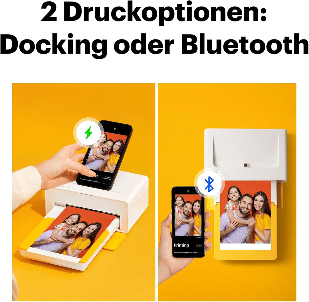 KODAK Dock Plus 4Pass-Fotodrucker (10 x 15 cm) + Paket mit 90 Blatt Fotopapier Imprimante + Paquet a