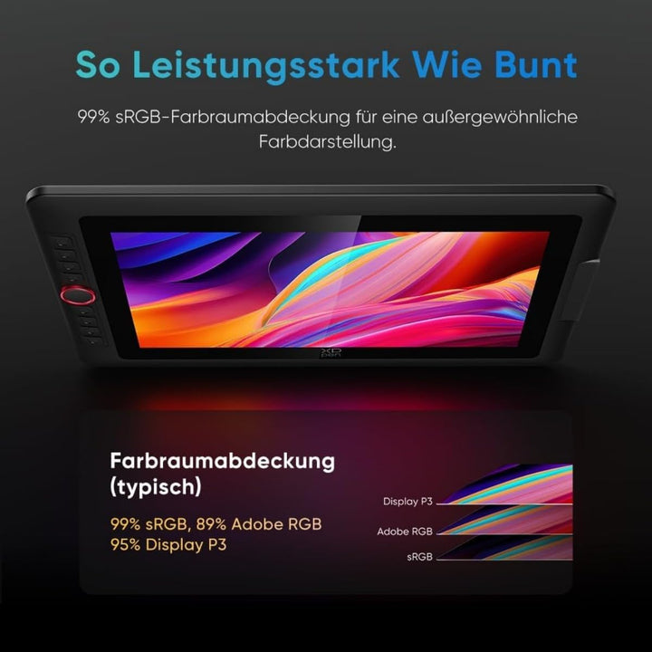 XPPen Artist 13.3 Pro V2 Grafikdisplay, 13.3 Zoll Grafiktablett mit 16K Stift, 99% sRGB, kompatibel
