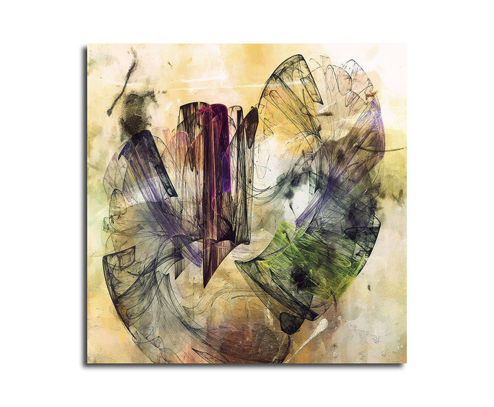 Paul Sinus Art Wandbild - Der Schicksalsschlag - Abstrakt359_60x60cm Bild auf Leinwand Abstraktes Mo