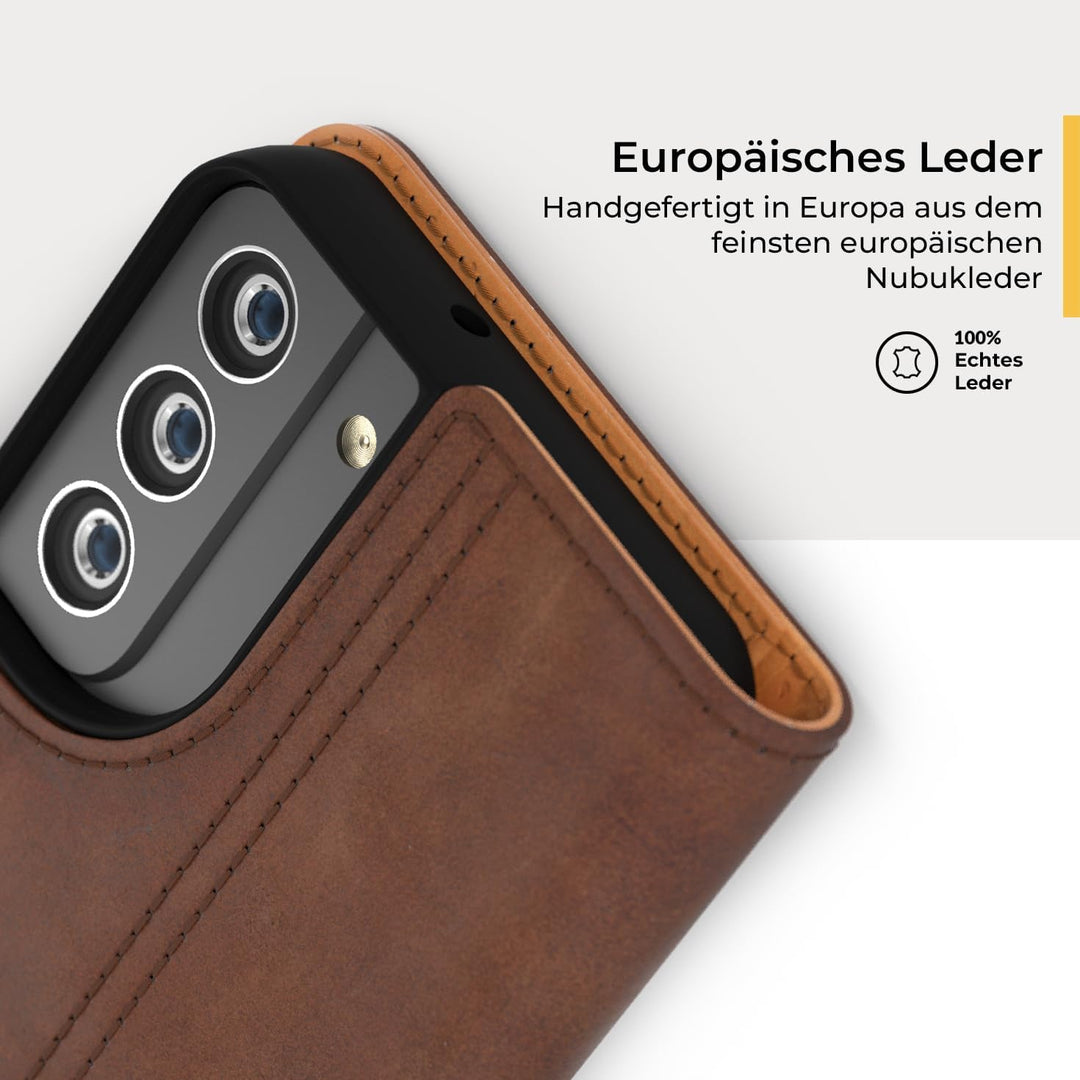 Snakehive Galaxy S22 Plus 5G Hülle Leder | Stylische Handyhülle mit Kartenhalter & Standfuss | Handy