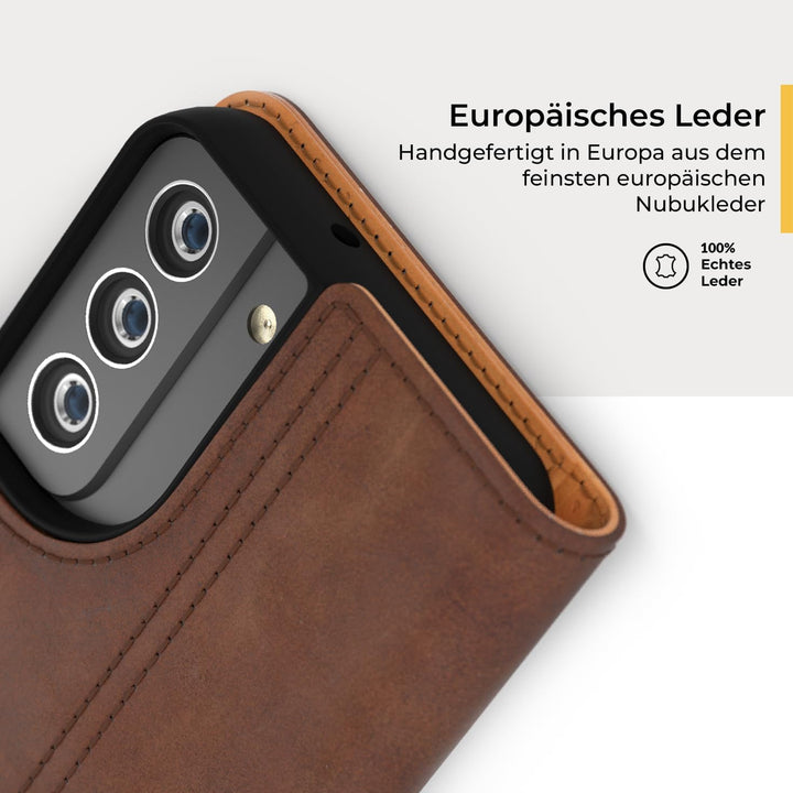 Snakehive Galaxy S22 Plus 5G Hülle Leder | Stylische Handyhülle mit Kartenhalter & Standfuss | Handy