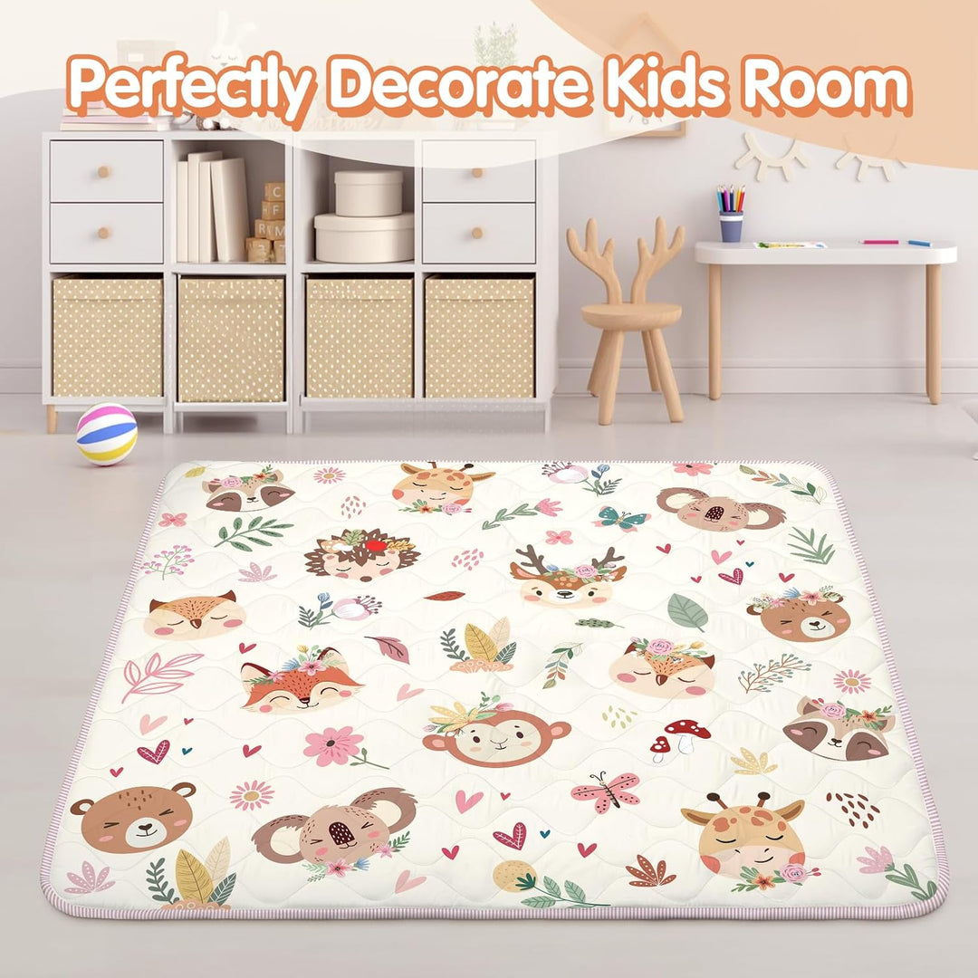 Spielmatte Baby 127×127cm mit Rutschfest, Extra Dicke 2cm Weiche Krabbelmatte Baby, Faltbar Krabbeld