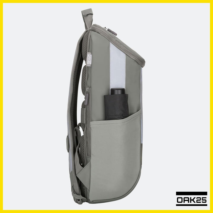OAK25 Rucksack Damen & Herren Grün - Daybag - Reflektierender Fahrradrucksack - Hohe Sichtbarkeit &