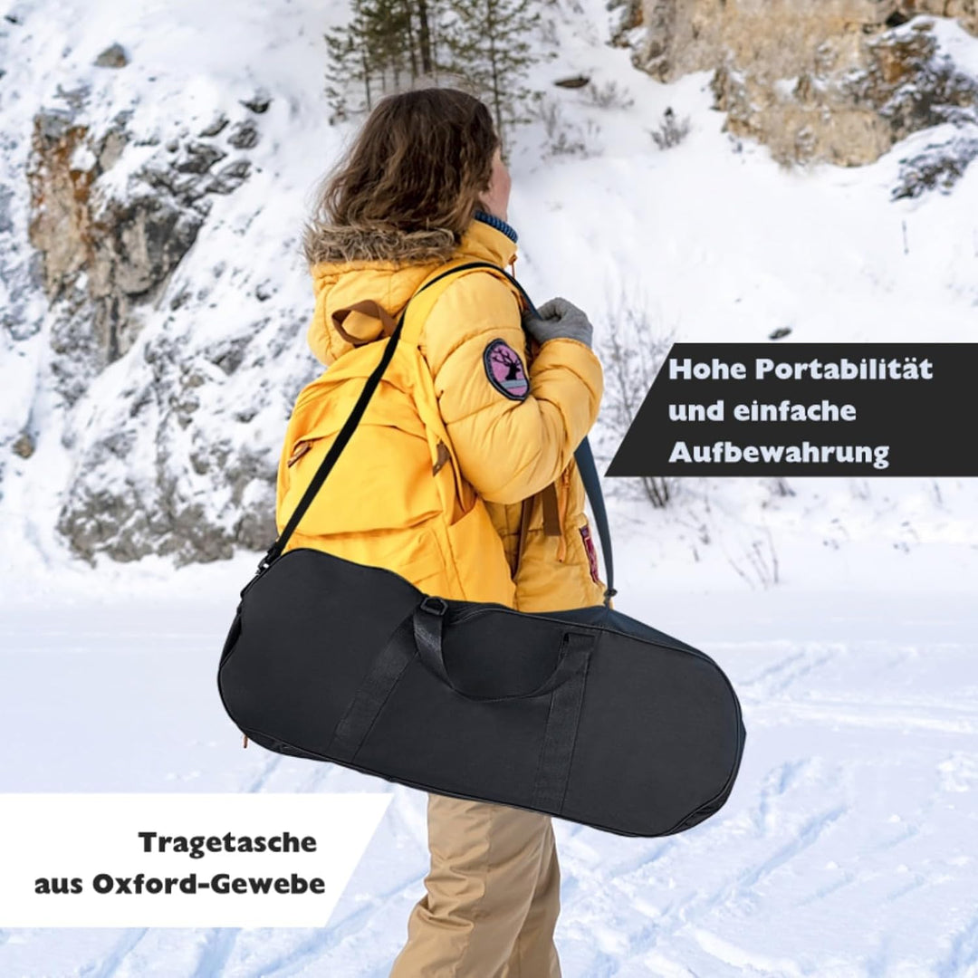 GYMAX leichte Alu Schneeschuhe, Geländeschneeschuh Set mit verstellbar Trekkingstöcke &amp; Tragetasche,