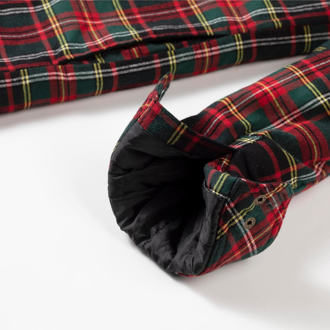 Coevals Club Herren Flanell Jacke Hemd Sherpa Holzfällerhemd Flanellhemd Langarm Kariertes Druckknöp