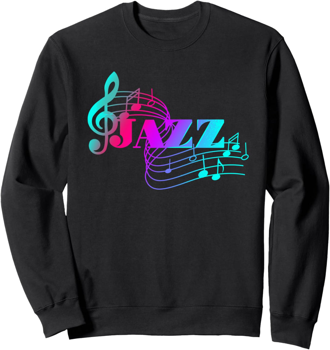 Jazzmusiker bunte Noten Jazznoten Sweatshirt