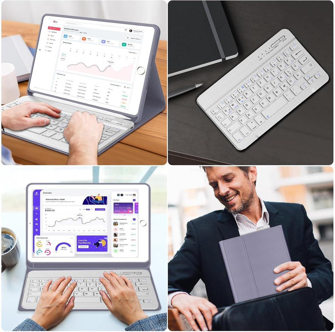 Tastatur Hülle für iPad mini 5/4/3/2/1, Deutsch QWERTZ Layout Tastatur für iPad mini 5/4 2019/2015 A