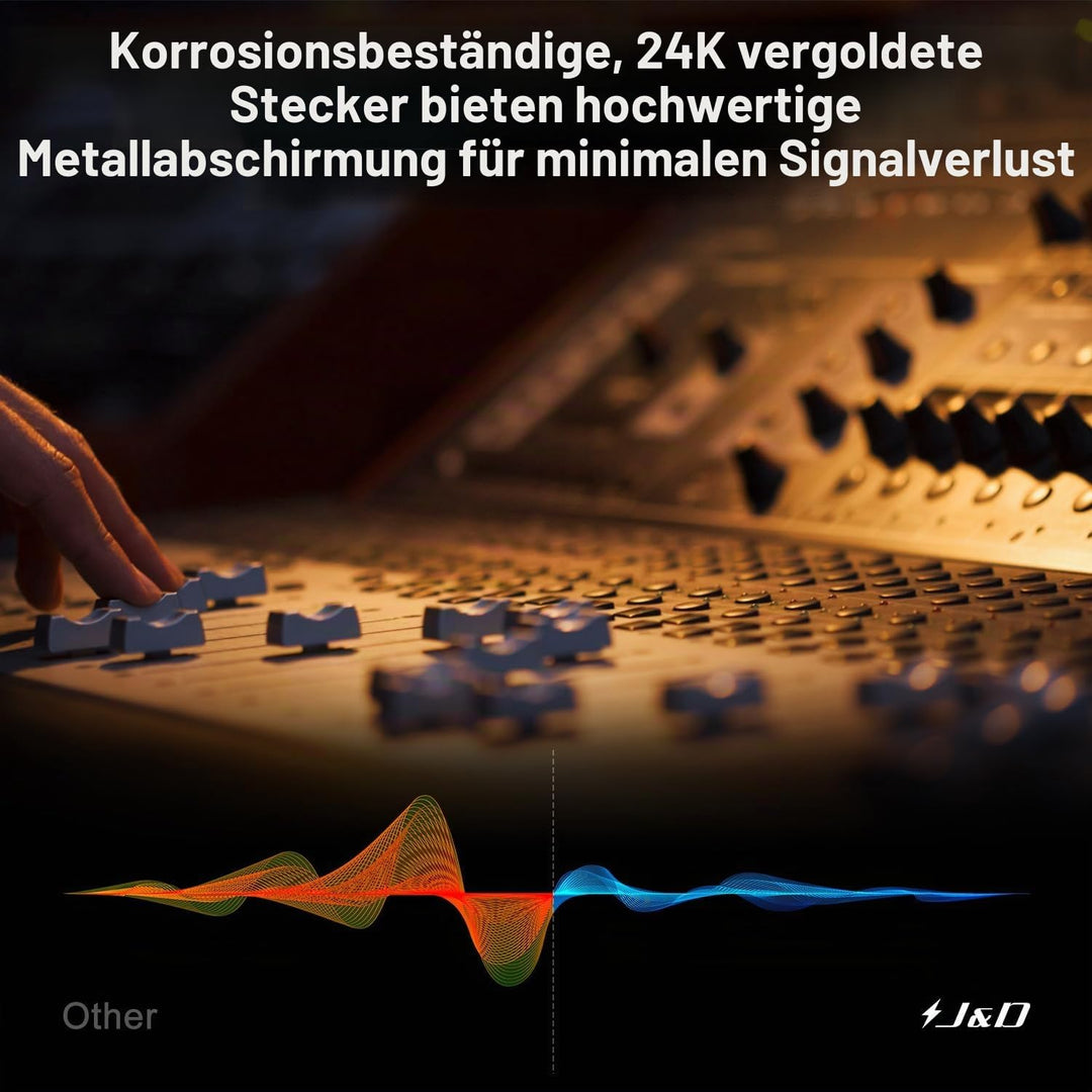 J&amp;D XLR Buchse zu Dual Cinch Stecker Kabel, PVC Schale Ungebalanced XLR zu 2 Cinch Y Splitter Patch