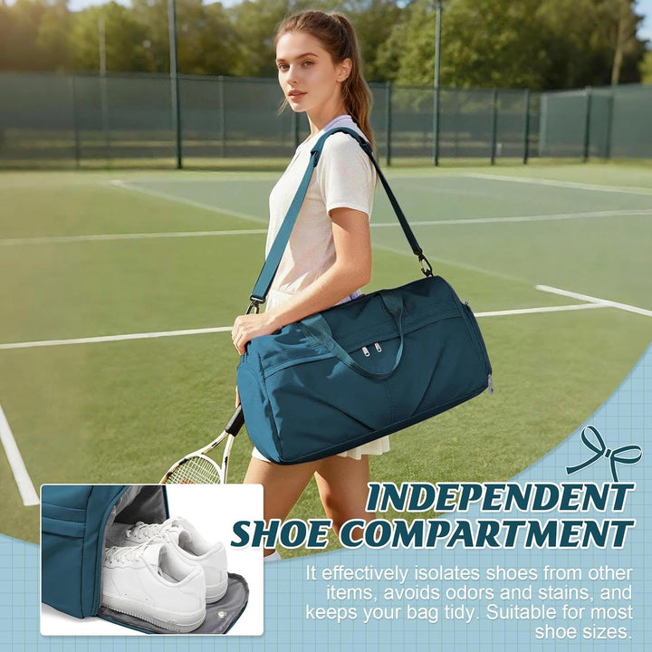 HYC00 Sport Duffel Bag Damen Sporttasche mit Schuhfach Reisetasche Damen Weekender Travel Bag Handge