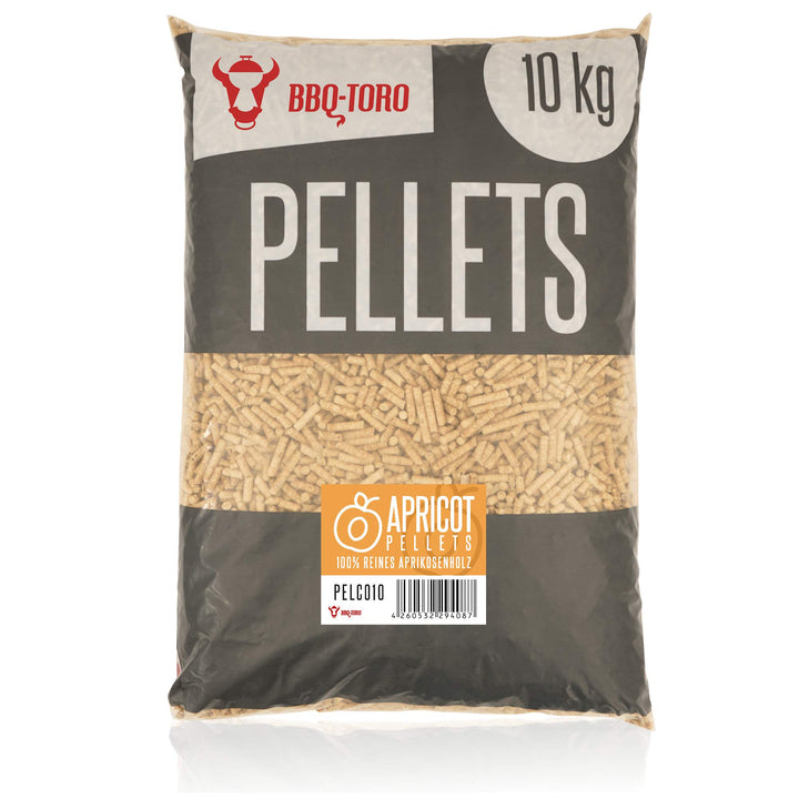 BBQ-Toro Grillpellets Aprikose aus 100% Aprikosenholz | 10 kg | Aprikosenpellets für Grill, Smoker,