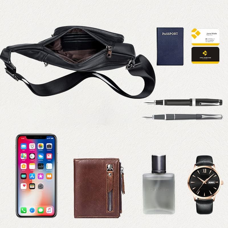 MANNUOSI Leder Umhängetasche Herren Schultertasche Leder Arbeit Taschen Mann Handtasche Herren Messe