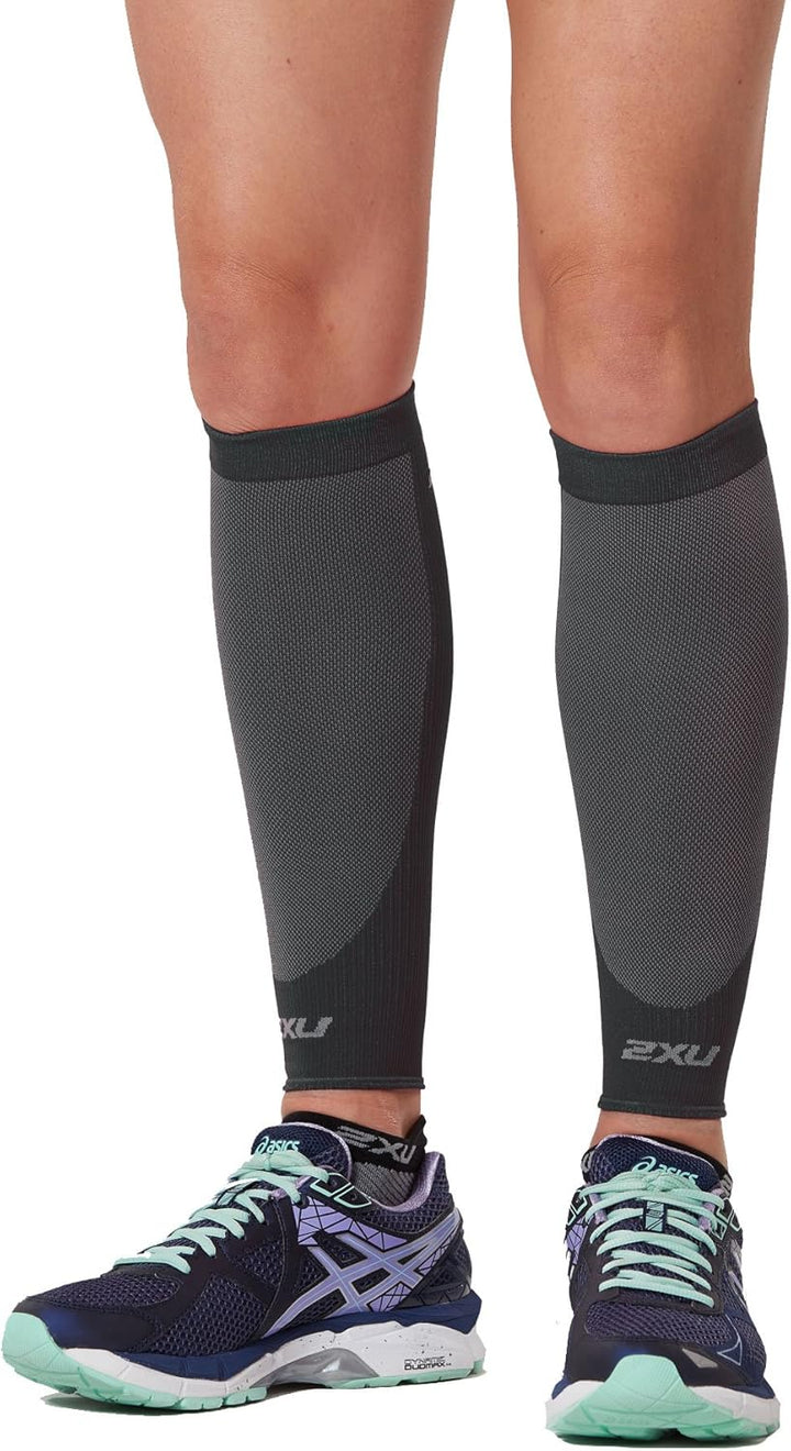 2XU Herren Compression Calf Sleeves Kompressions-Wadenbandagen, Schwarz, Grösse XS XL Titan/Schwarz,