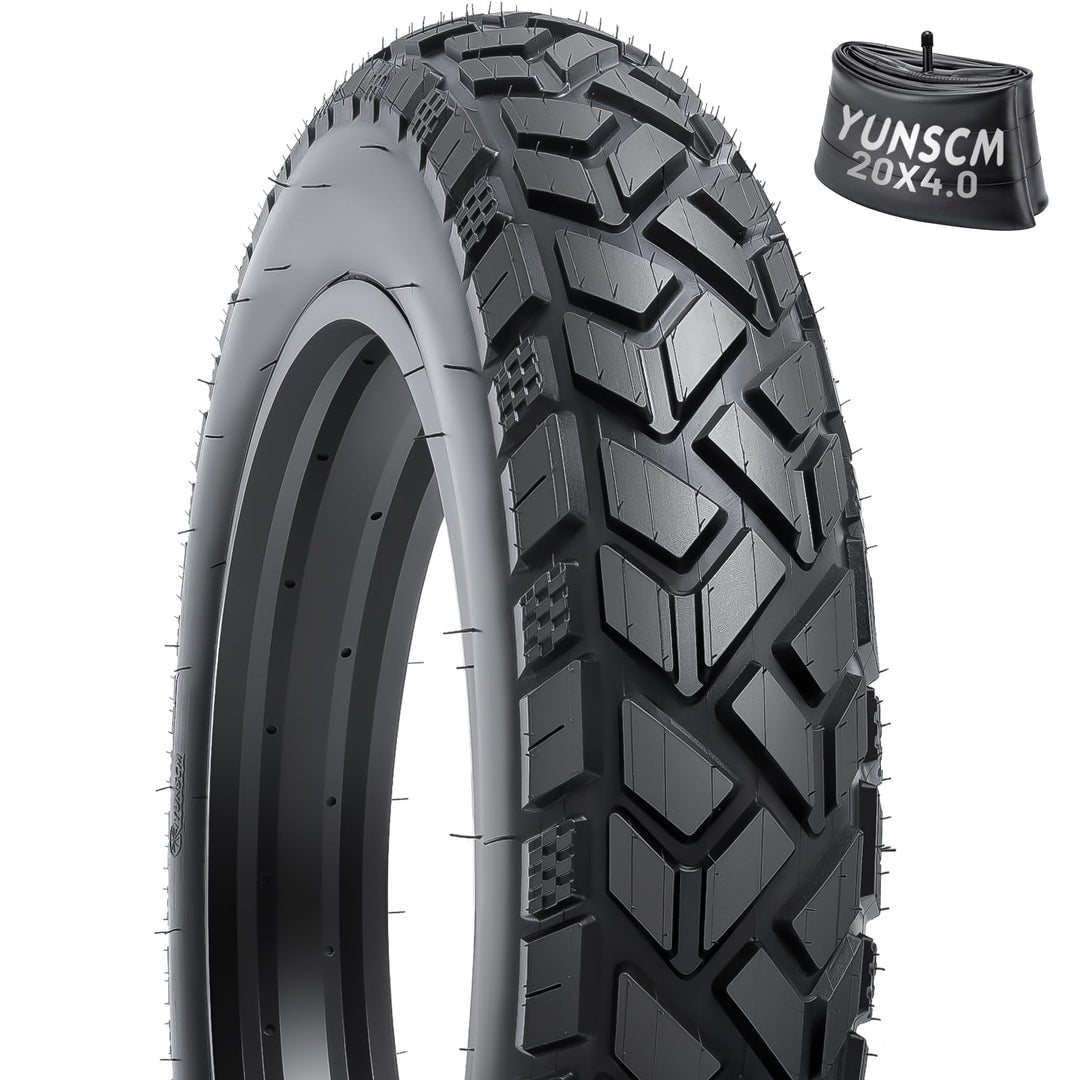 YunSCM 1er-Pack 20 Zoll Heavy Duty E-Bike Reifen 20x4.0 Mantel Plus 1er-Pack 20 Zoll Fat schlauche 2