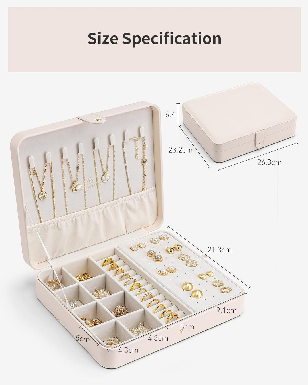 Vlando Schmuckkästchen Aulinna, Schmuckaufbewahrung Damen, Geschenke für Frauen, Schmuck Organizers