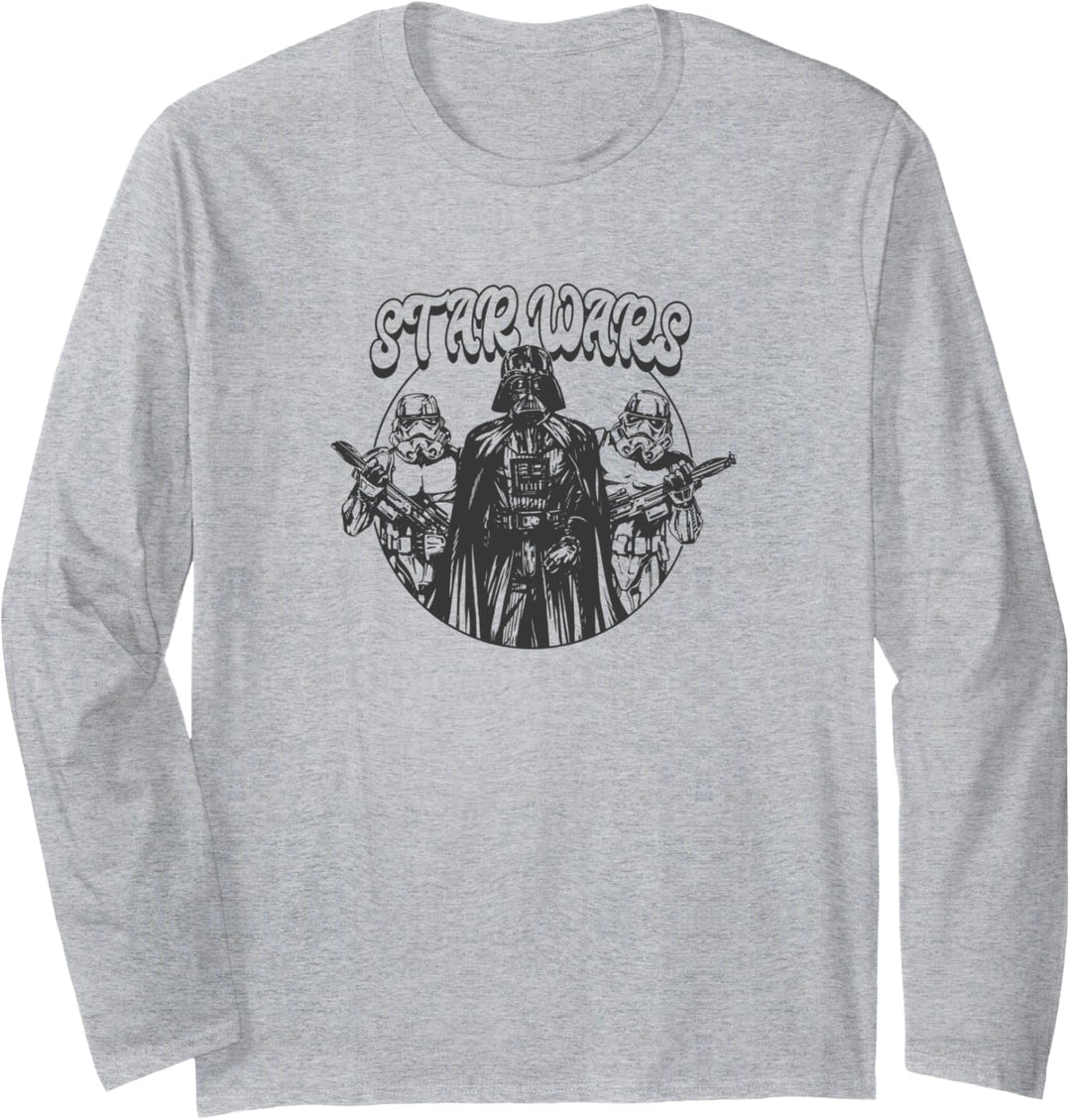 Star Wars Darth Vadar & Storm Troopers Circle Fill Portraits Langarmshirt