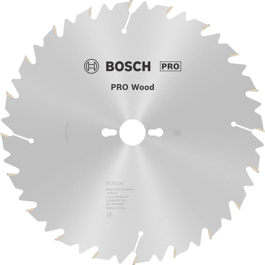Bosch 1x PRO Wood Longlife Kreissägeblatt für Netz-Tischkreissägen (für Weichholz, Hartholz, Ø mm, P