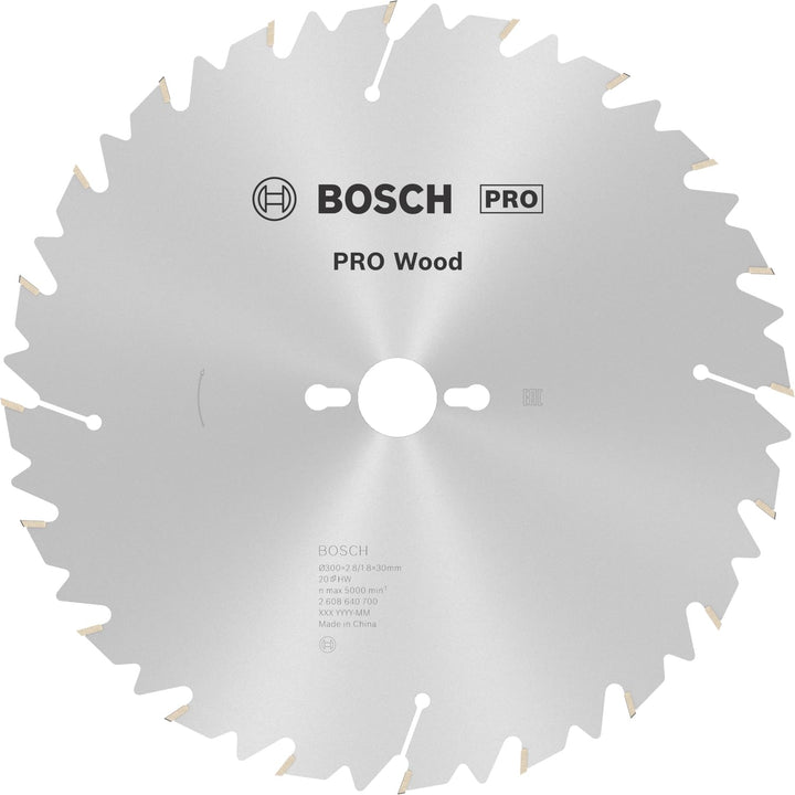 Bosch 1x PRO Wood Longlife Kreissägeblatt für Netz-Tischkreissägen (für Weichholz, Hartholz, Ø mm, P