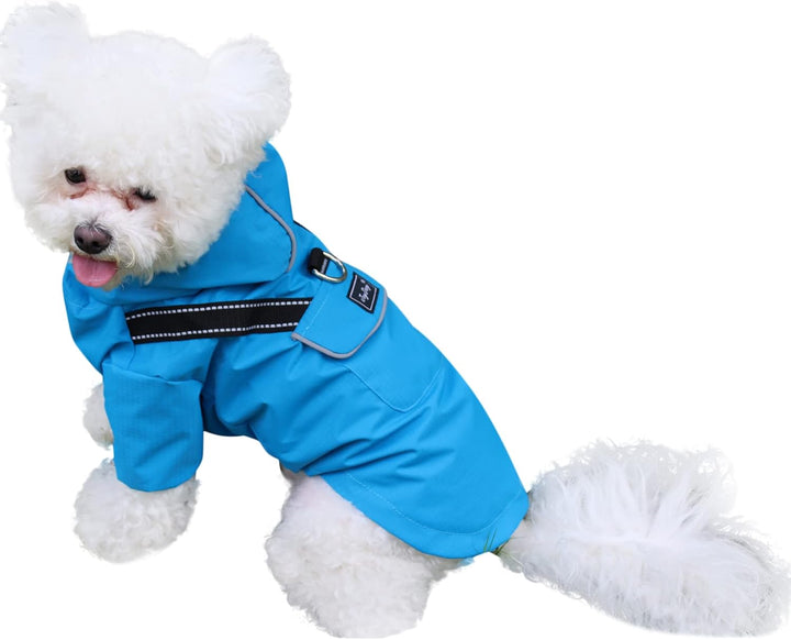 Premium-Regenmantel mit Kapuze für Mittelgrosse Hunde, Outdoor-Sport, Wasserdichte Regenjacke, Welpe