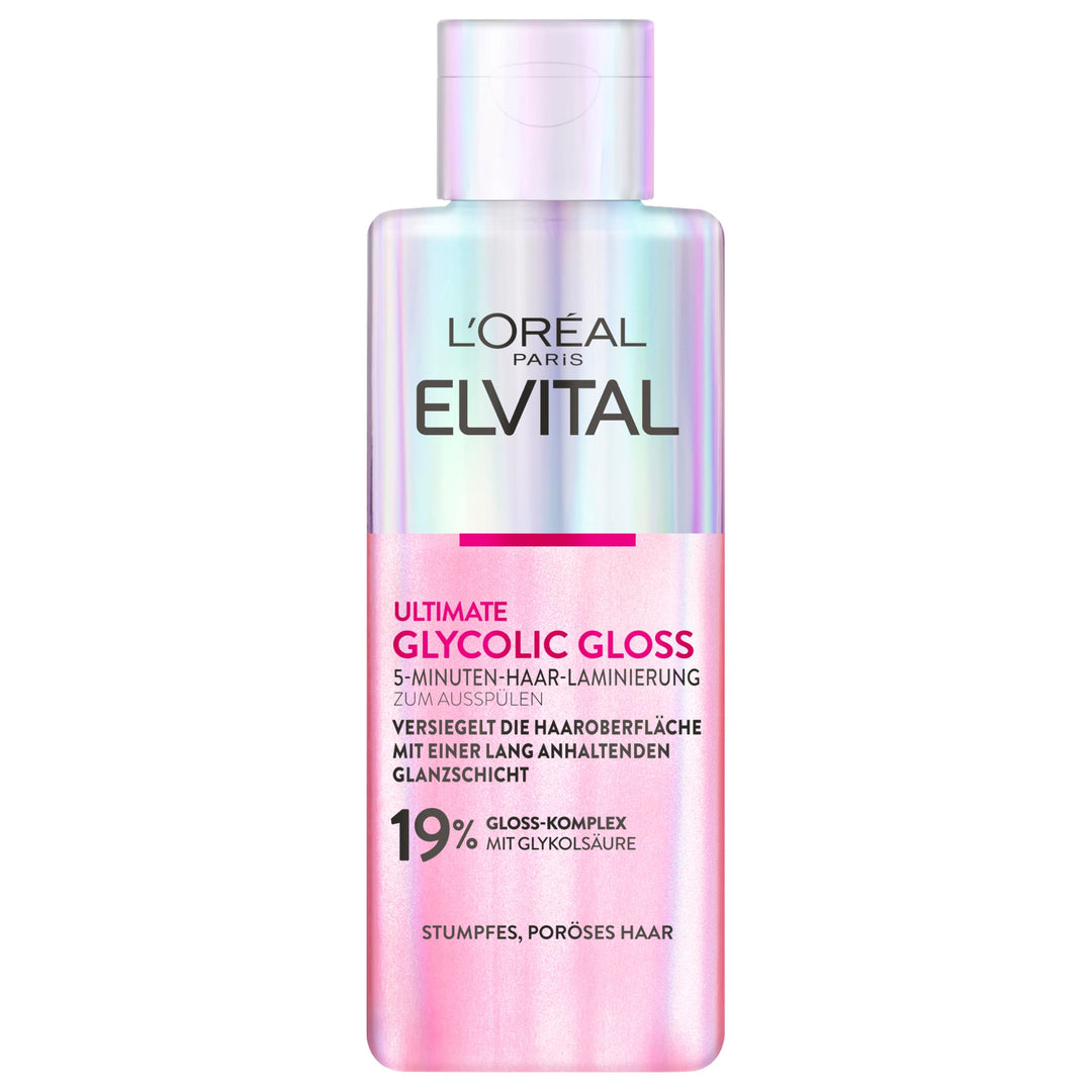 L'Oréal Paris Elvital Glycolic Gloss 5 Minuten Haar-Laminierung für glanzloses und stumpfes Haar, Gl