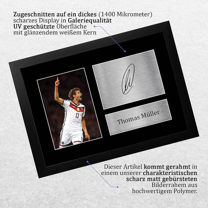 HWC Trading A4 FR Thomas Muller Deutschland Geschenke gedruckt Autogramm Bild für Fans und Unterstüt