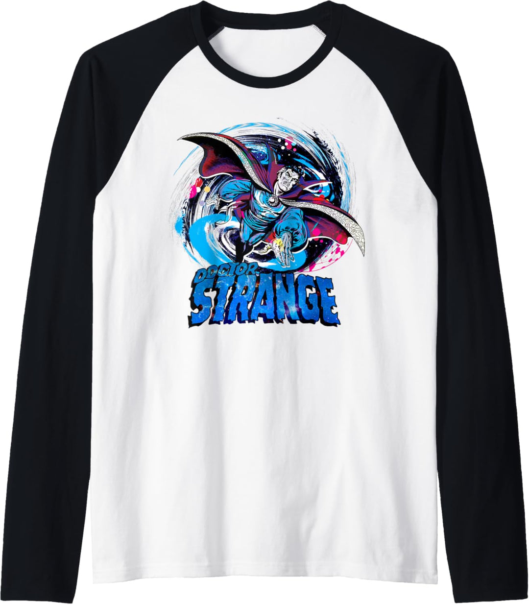 Marvel Doctor Strange Classic Retro Magic Warp Logo Raglan