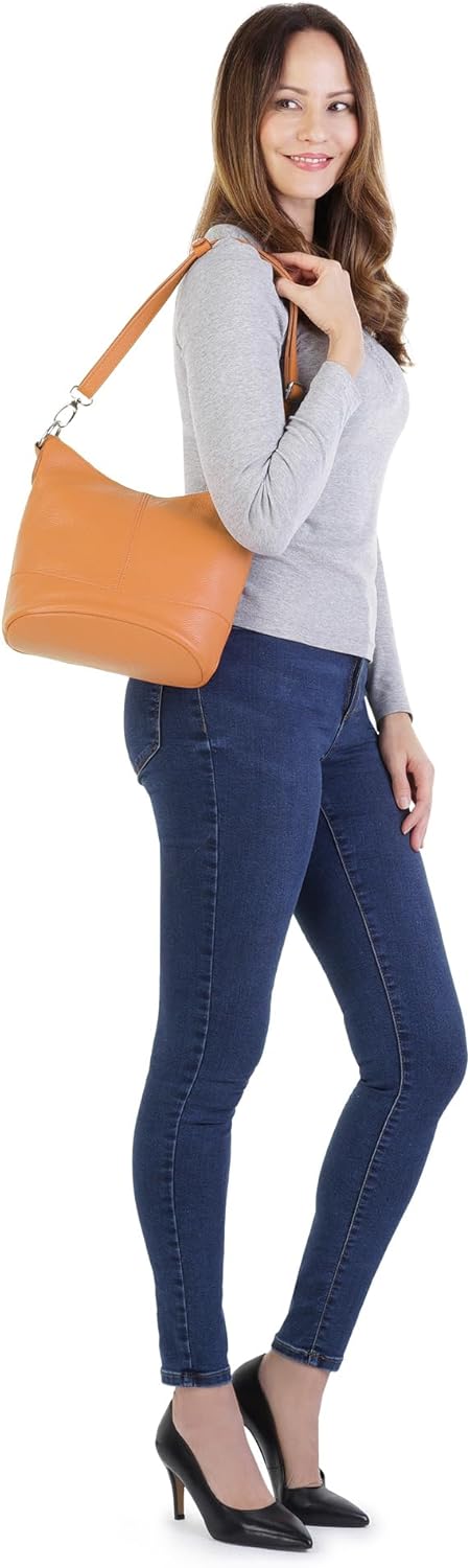 Umhängetasche Echt Leder Damen Made in Italy, Handtasche, Schultertasche, Crossbody Bag aus Leder 02