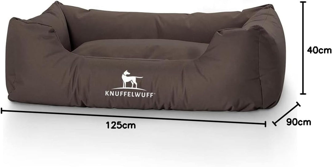 Knuffelwuff Hundebett Finlay aus Nylongewebe M-L 85 x 63cm Braun Braun L 85 x B 63 x H 23 cm, Braun