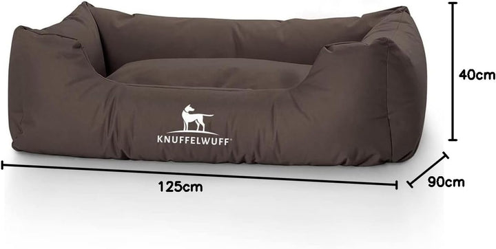Knuffelwuff Hundebett Finlay aus Nylongewebe M-L 85 x 63cm Braun Braun L 85 x B 63 x H 23 cm, Braun