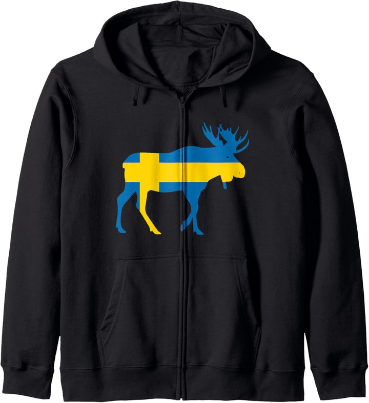 SVERIGE Elch Schweden Kapuzenjacke