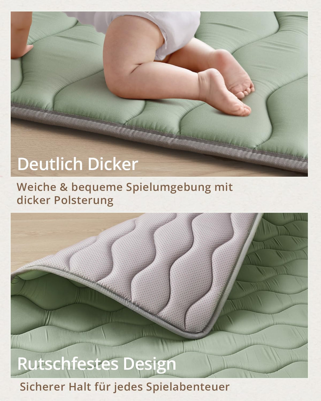 Blissful Diary Baby Spielmatte für Boden, 71x59 Zoll Extra Dick & Gross Weiche Gepolsterte Schaumsto