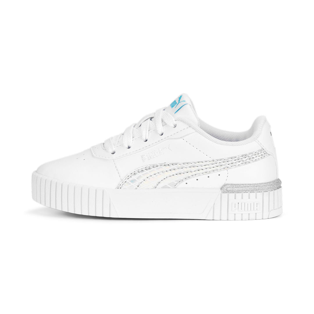 Puma Industries Mädchen Carina 2.0 Mermaid Ps Sneaker 30 EU Puma White Hero Blue Puma Silver, 30 EU