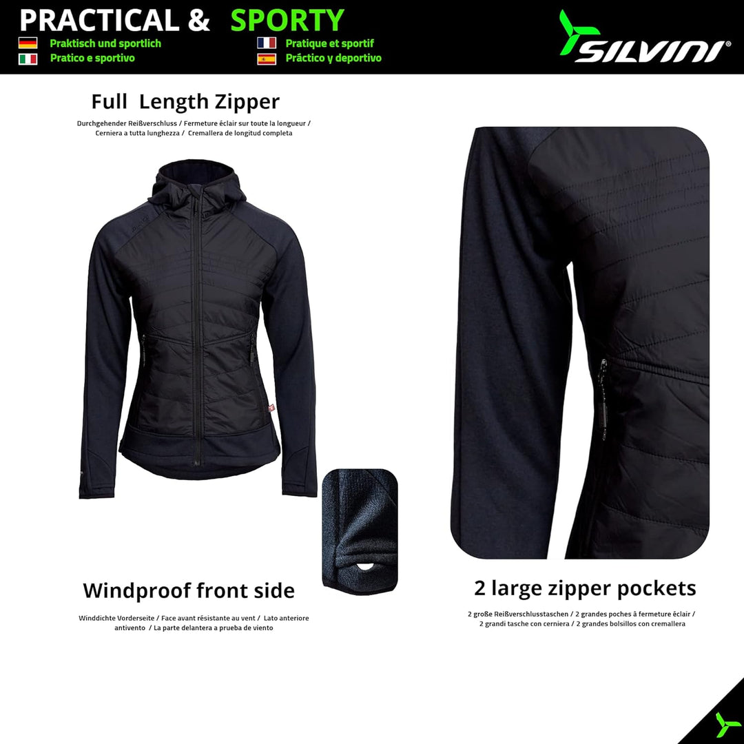 SILVINI DIVERA Sweatshirt mit durchgehendem Reissverschluss Damen Sweatjacke Damen Pullover mit Reis