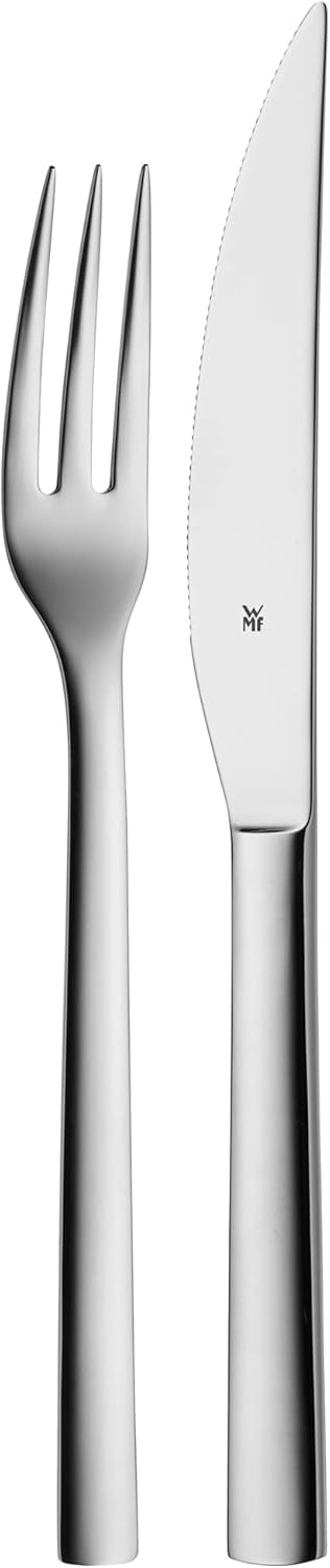 WMF Palma Besteck Set 12 Personen, Essbesteck 60 teilig & Nuova Steakbesteck 12-teilig, für 6 Person