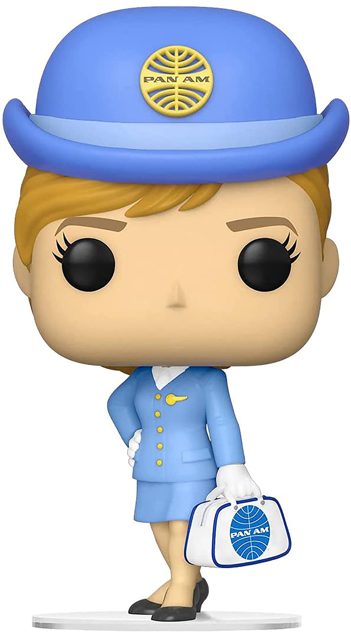 Funko POP! Ad Icons: Pan Am Stewardess Am - Stewardess1 - Weiss Bag - Pan-Am - Vinyl-Sammelfigur - G