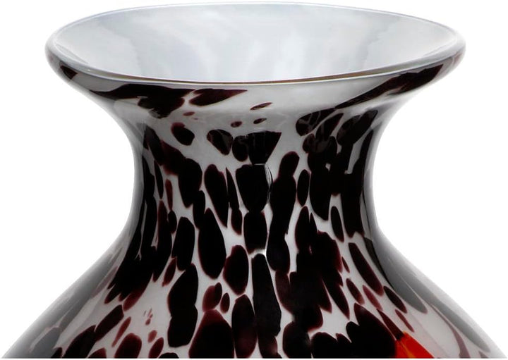 CRISTALICA Blumenvase Bouquet Vase Glas Vase Goa Schwarz Gelb Rot 37 cm Tischvase Tischdeko Hochzeit