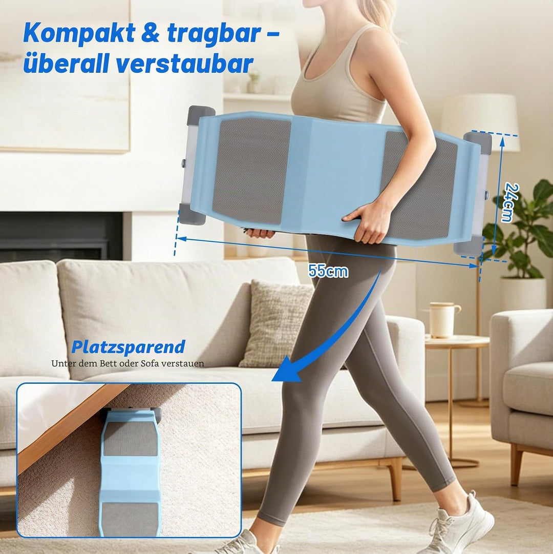 Mini Stepper mit Widerstandsbändern, Ski-Simulator Stepper für Zuhause, Geräuschlos und Rutschfest,