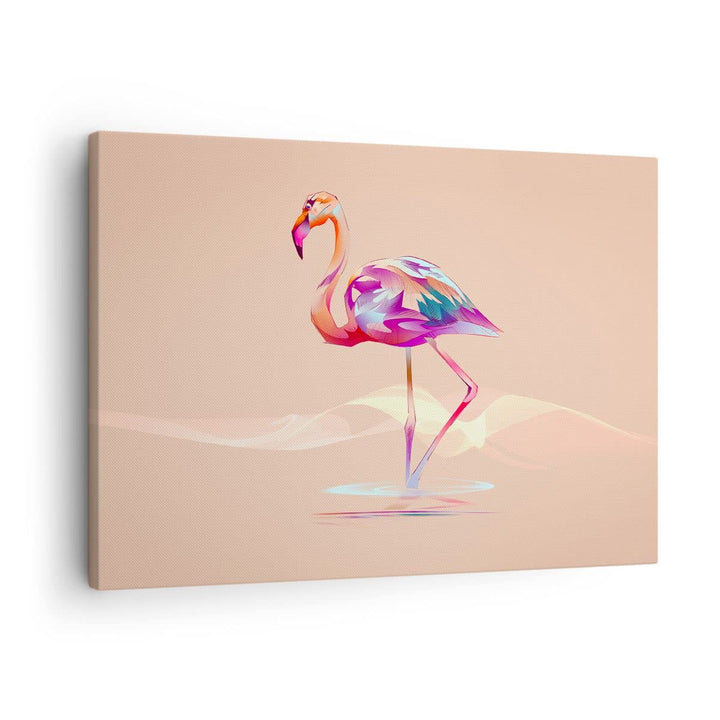 ARTTOR Bilder auf Leinwand Flamingo Vogel Wasser Leinwandbild 70x50cm Wandbilder Dekoration Wohnzimm