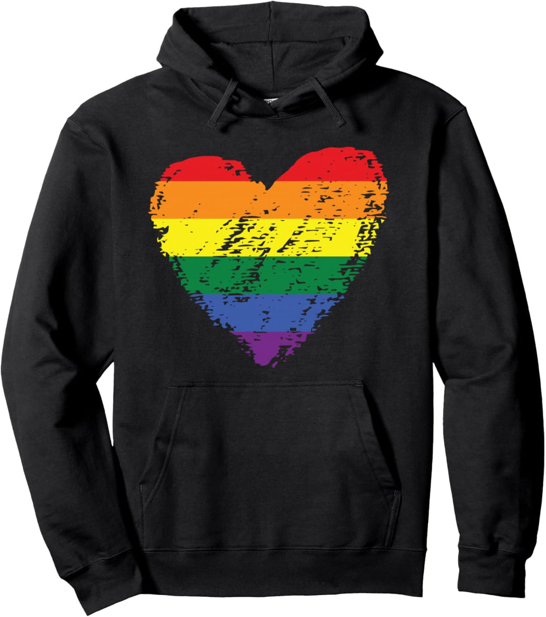 Regenbogen Herz LGBT Stolz Bunt Gay CSD Gleichberechtigung Pullover Hoodie